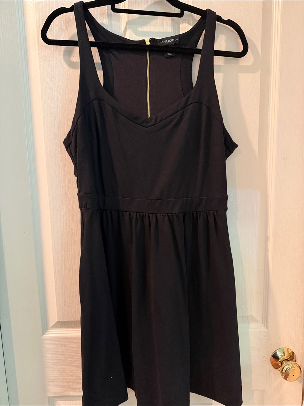 Cynthia Rowley Black Dress with Gold Zipper